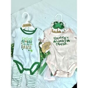 st patricks day Infant Outfits x2 Girl Sz 9m NWT Pants Body Suit Tutu Green